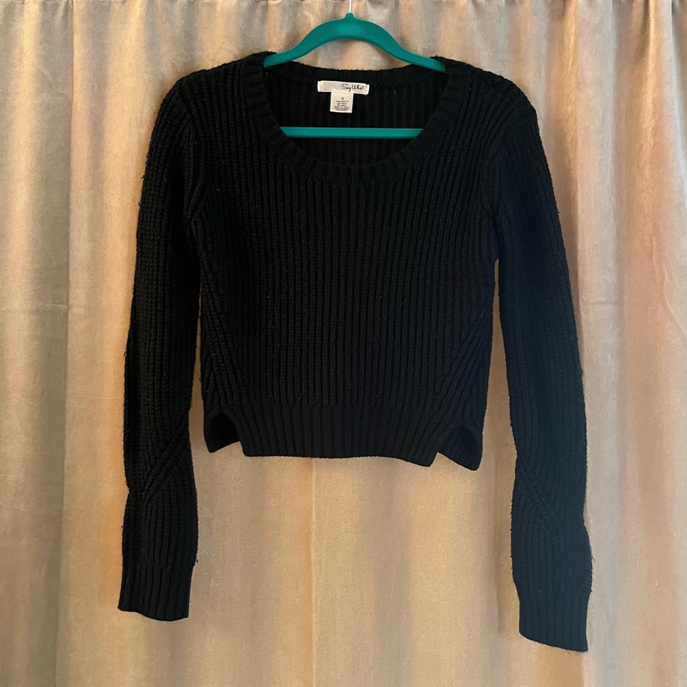 Black crop top sweater